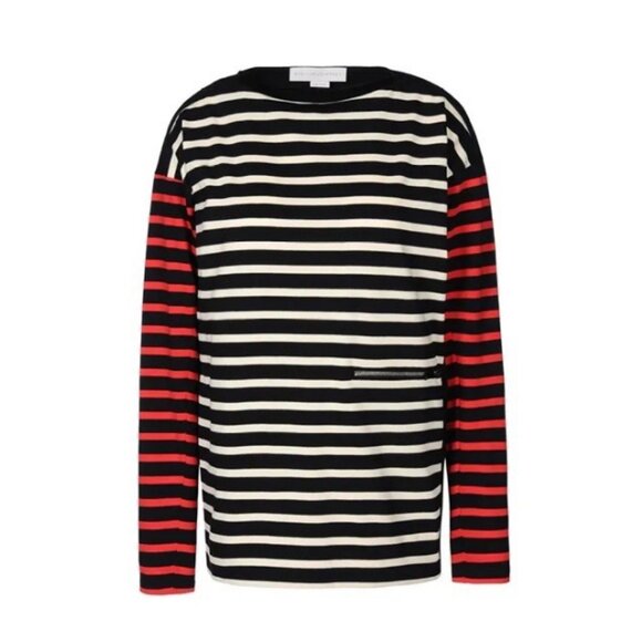 Stella McCartney Striped Long Sleeved T-Shirt Red Black Made in Italy Size 42 - Picture 1 of 13